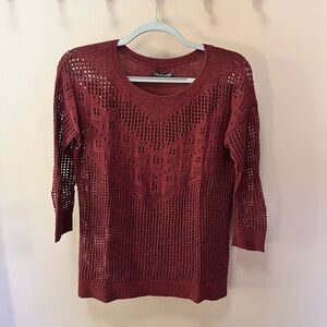 American Eagle Outfitters Maroon Crew Neck Sweater